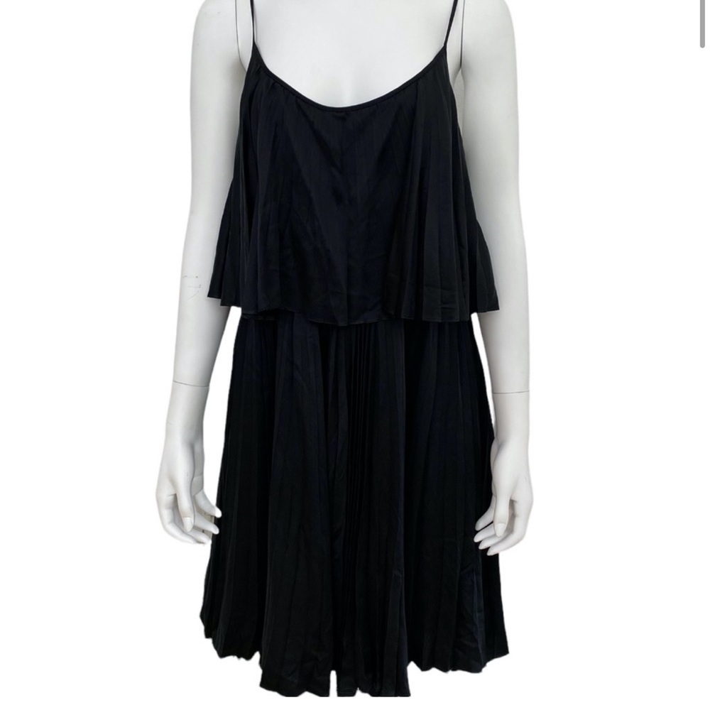 Halston Heritage | Black 100% Silk Swing Dress Size 2